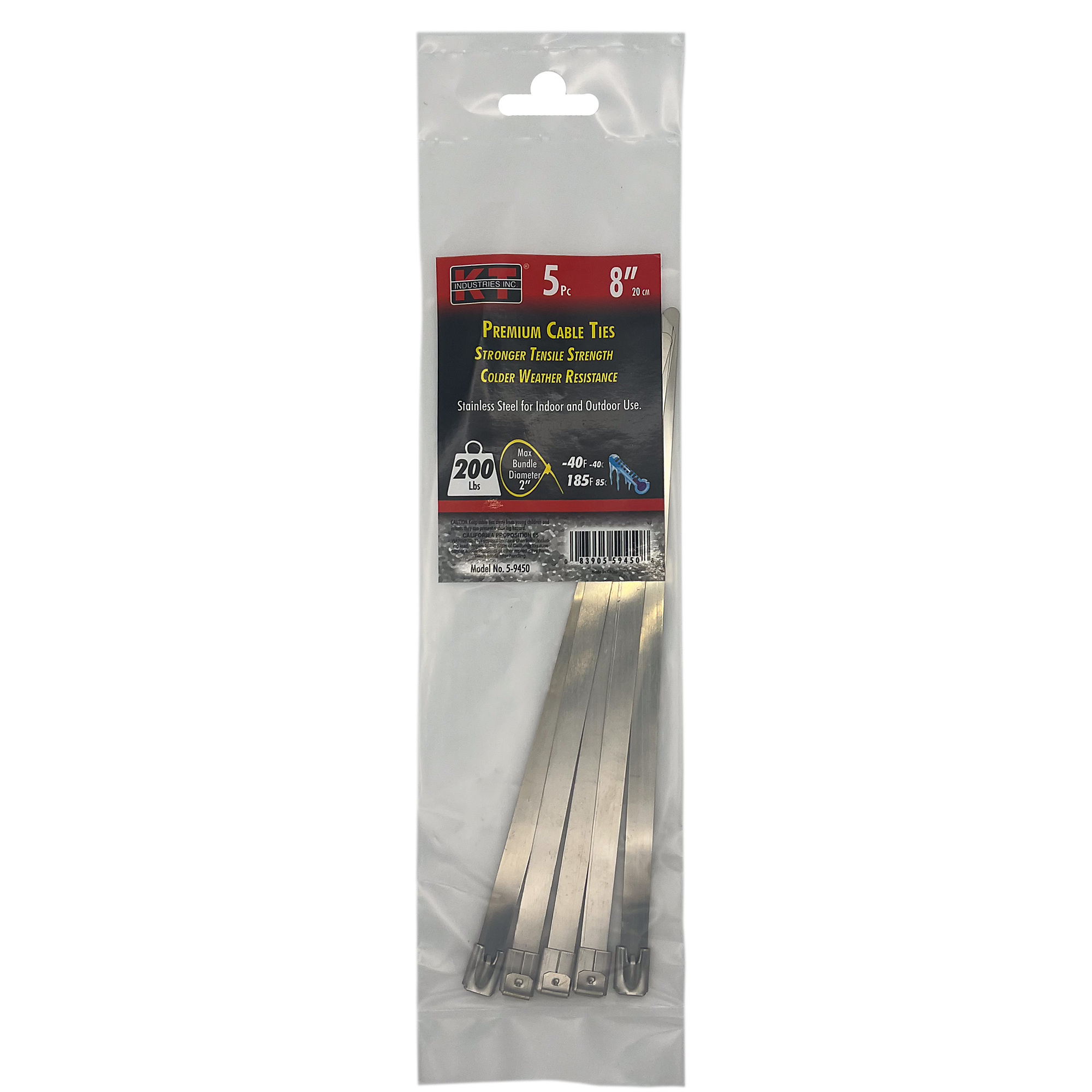 K-T Industries, 7.9" Stainless Steel, Wide, 5/Pk, Model # 5-9450